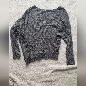 Anthropologie size small long sleeve top slouchy  Asymmetrical gray